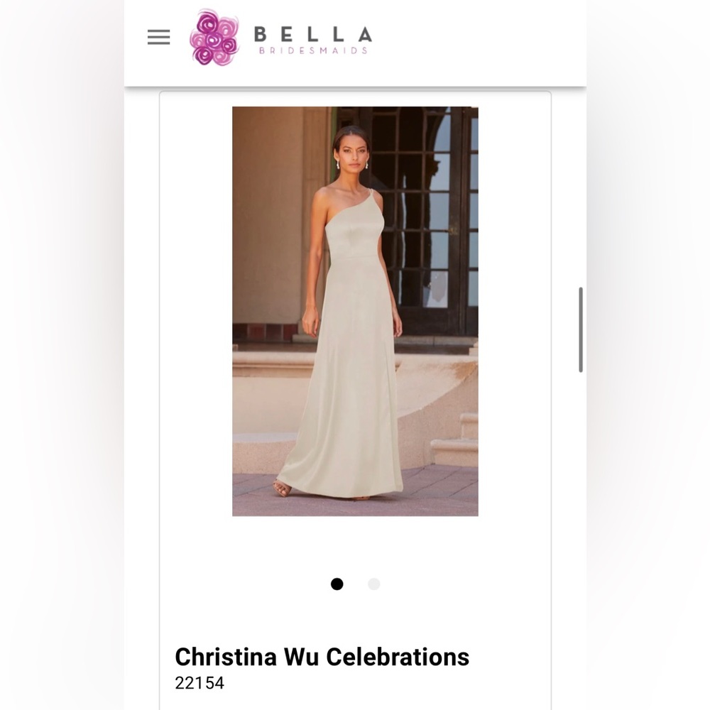 Christina Wu Kora Bridesmaid Dress in gold satin size 2